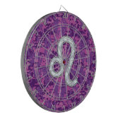 Leo Zodiac Sign on Fuchsia Digital Camouflage Dartbord (Voorkant Links)