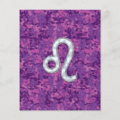 Leo Zodiac Sign on Fuchsia Digital Camouflage Flyer (Voorkant)