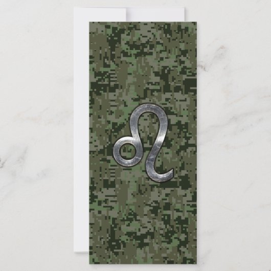 Leo Zodiac Sign on Green Digital Camo (Voorkant)