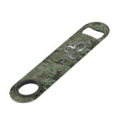 Leo Zodiac Sign on Green Digital Camo Speed Flessenopener (Voorkant Gekanteld)