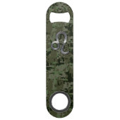 Leo Zodiac Sign on Green Digital Camo Speed Flessenopener (Voorkant)