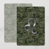 Leo Zodiac Sign on Green Digital Camouflage (Voorkant / Achterkant)