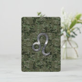 Leo Zodiac Sign on Green Digital Camouflage (Staand voorkant)