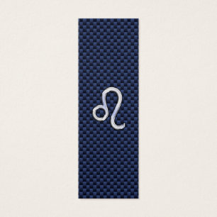 Léo Zodiac Sign on Navy Blue Carbon Fiber Print