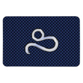 Leo Zodiac Sign on Navy Blue Carbon Fiber Print Magneet (Horizontaal)