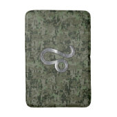 Leo Zodiac Sign on Olive Green Digital Camo Badmat (Voorkant Verticaal)