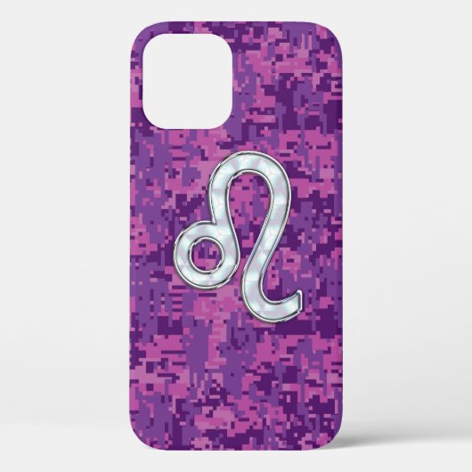 Leo Zodiac Sign on Pink Fuchsia Digital Camo Case-Mate iPhone Case (Achterkant)