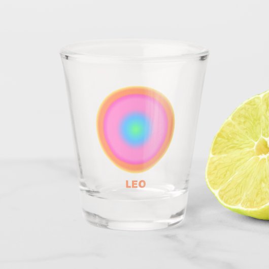 Leo Zodiac Sign Stijlgradiënt Shot Glas (Voorkant)