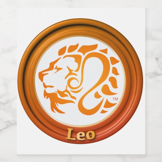 Leo Zodiac Sign Wijn Etiket (Enkel label)