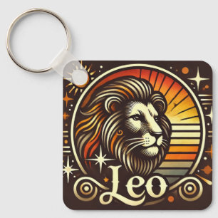 Leo Zodiac Sleutelhanger Retro Design