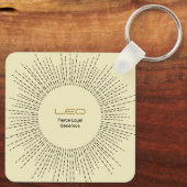 Leo Zodiac Sleutelhanger Retro Design (Achterkant)