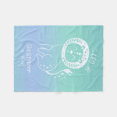 Leo Zodiac Star aangepaste naam geboorte datum bla Fleece Deken (Voorkant (Horizontaal))