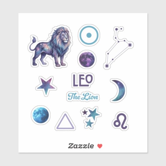 Leo Zodiac Sticker Collection (Feuille)