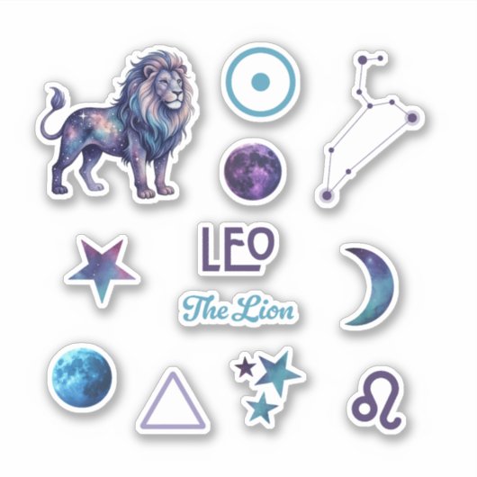 Leo Zodiac Sticker Collection (Devant)