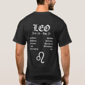 Leo Zodiac Symbol Dark Shirt (Achterkant)