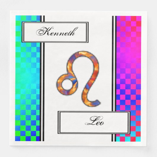 Leo Zodiac Symbol Element van Kenneth Yoncich Servetten (Voorkant)