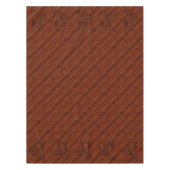 Leo Zodiac Symbol in Rich Mahogany-houtstijl Tafelkleed (Voorkant)