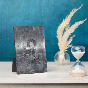 Leo Zodiac-symbool in Grunge Distress Style Fotoplaat