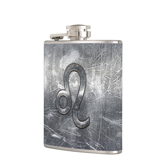 Leo Zodiac-symbool in Grunge Distress Style Heupfles (Links)