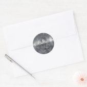 Leo Zodiac-symbool in Grunge Distress Style Ronde Sticker (Envelop)