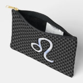 Leo Zodiac Symbool op het koolstofvezeldecor Etui (Open)