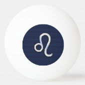Leo Zodiac Symbool op Navy Blue Carbon Print Pingpongballen (Achterkant)