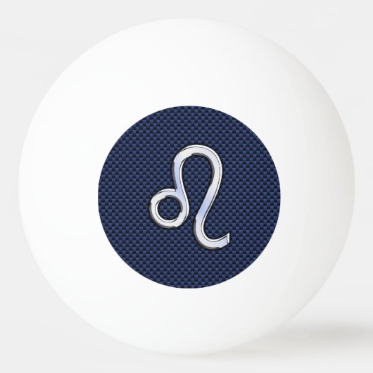 Leo Zodiac Symbool op Navy Blue Carbon Print Pingpongballen (Achterkant)