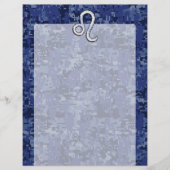 Leo Zodiac Symbool op Navy Blue Digital Camo (Voorkant)
