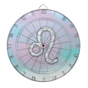 Leo Zodiac-symbool op Pastels Nacre Style Print Dartbord