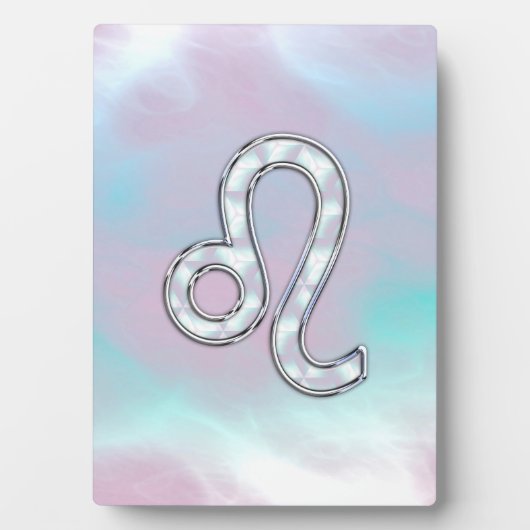Leo Zodiac-symbool op Pastels Nacre Style Print Fotoplaat (voorkant)