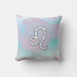 Leo Zodiac-symbool op Pastels Nacre Style Print Kussen