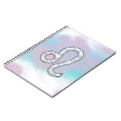 Leo Zodiac-symbool op Pastels Nacre Style Print Notitieboek (Linkerzijde)