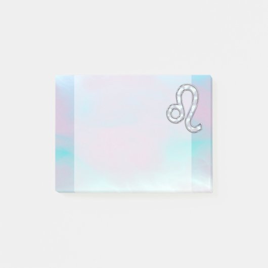 Leo Zodiac-symbool op Pastels Nacre Style Print Post-it® Notes (Voorkant)