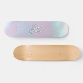 Leo Zodiac-symbool op Pastels Nacre Style Print Skateboard (Horizontaal)