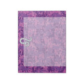 Leo Zodiac-symbool op roze Fuchsia Digital Camo Notitieblok (Gedraaid)