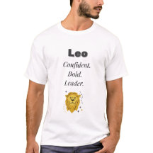 Leo Zodiac T-shirt – zelfverzekerd, vet, leider |