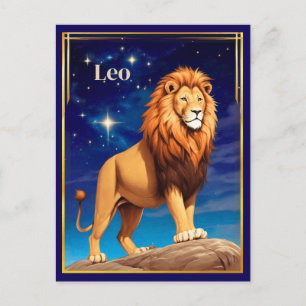 Leo Zodiac teken onder een sterrenhemel Briefkaart