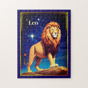 Leo Zodiac teken onder een sterrenhemel Legpuzzel