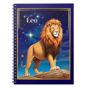 Leo Zodiac teken onder een sterrenhemel Notitieboek