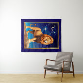 Leo Zodiac teken onder een sterrenhemel Wandkleed (In Situ (horizontaal))