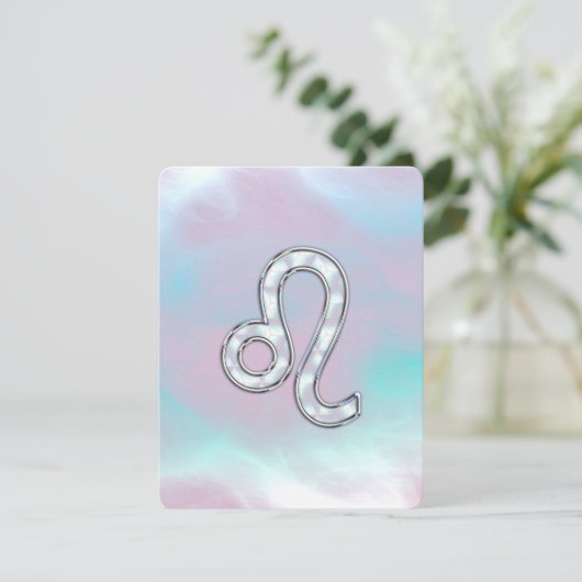 Leo Zodiac-teken op Pastels Nacre Style Print (Staand voorkant)