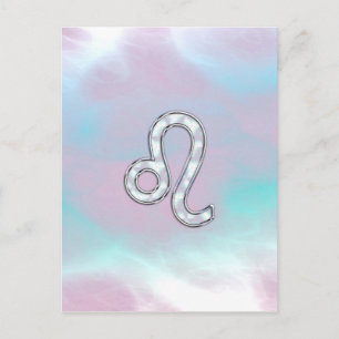 Leo Zodiac-teken op Pastels Nacre Style Print Briefkaart