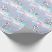 Leo Zodiac-teken op Pastels Nacre Style Print Cadeaupapier (Hoek)