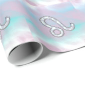 Leo Zodiac-teken op Pastels Nacre Style Print Cadeaupapier (Rol Hoek)
