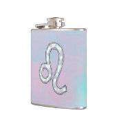 Leo Zodiac-teken op Pastels Nacre Style Print Heupfles (Links)