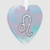 Leo Zodiac-teken op Pastels Nacre Style Print Ornament (voorkant)