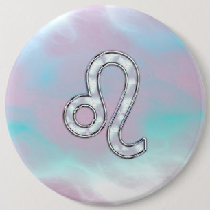 Leo Zodiac-teken op Pastels Nacre Style Print Ronde Button 6,0 Cm