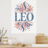  Leo Zodiac Teken Whimsical Illustration Poster (Keuken)