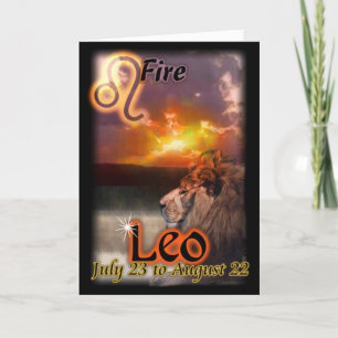 Leo Zodiac Verjaardagskaart Kaart