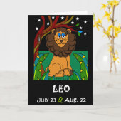 LEO - ZODIAC-WENSKAART KAART (Gele Bloem)